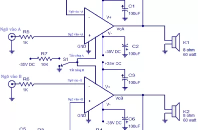 Mạch khuếch đại âm thanh 2x60W